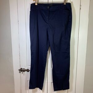 Talbots The Perfect Chino‎ Curvy Pants 16 Navy Blue Stretch Cotton Casual Preppy